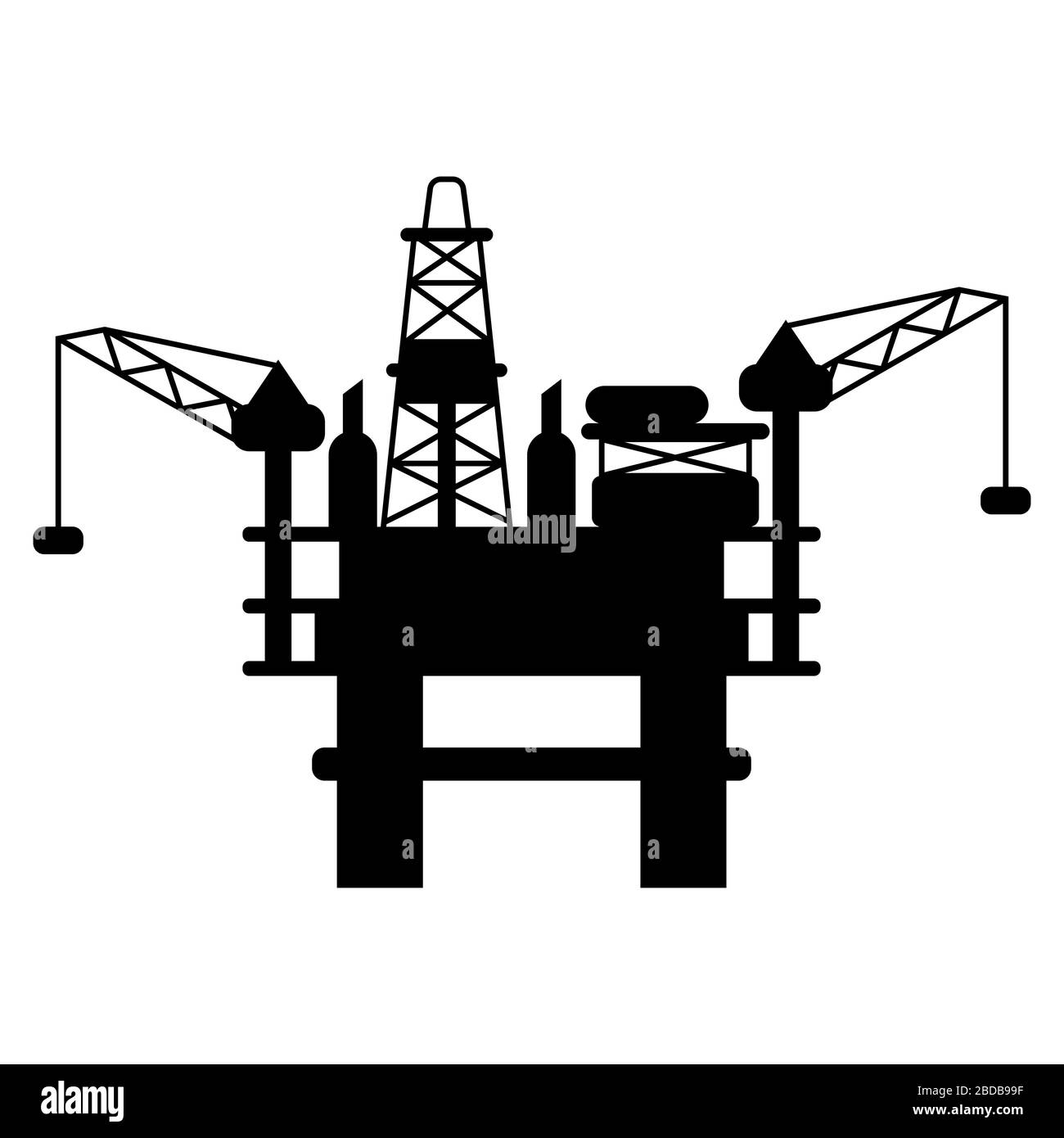 Illustrazione della piattaforma petrolifera del mare. Illustrazione Vettoriale