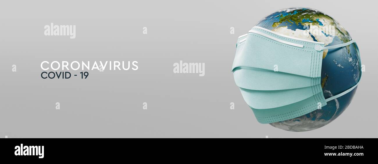 Concetto di illustrazione del rendering 3d di coronavirus. Cellule del virus dell'influenza fluttuanti. Foto Stock