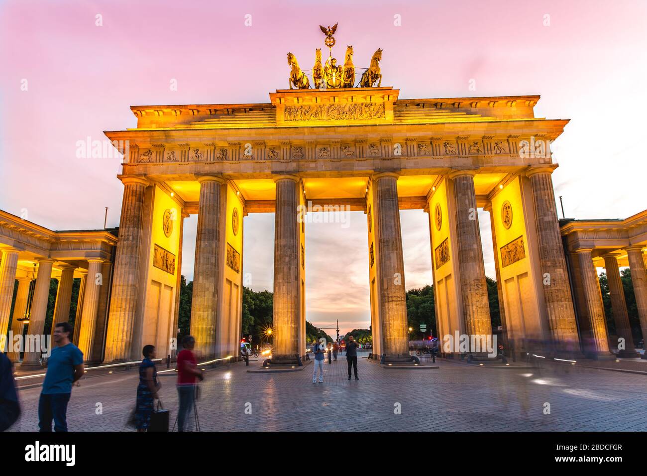 Porta di Brandeburgo a Berlino, Germania. Foto Stock