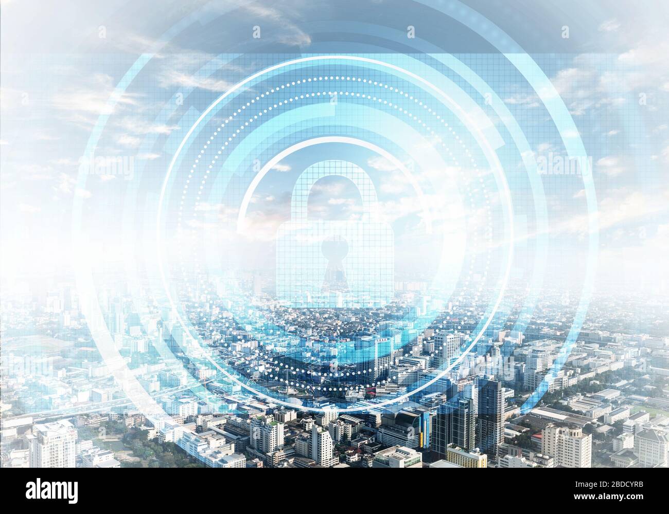 La crittografia e l'algoritmo di crittografia concept Foto Stock