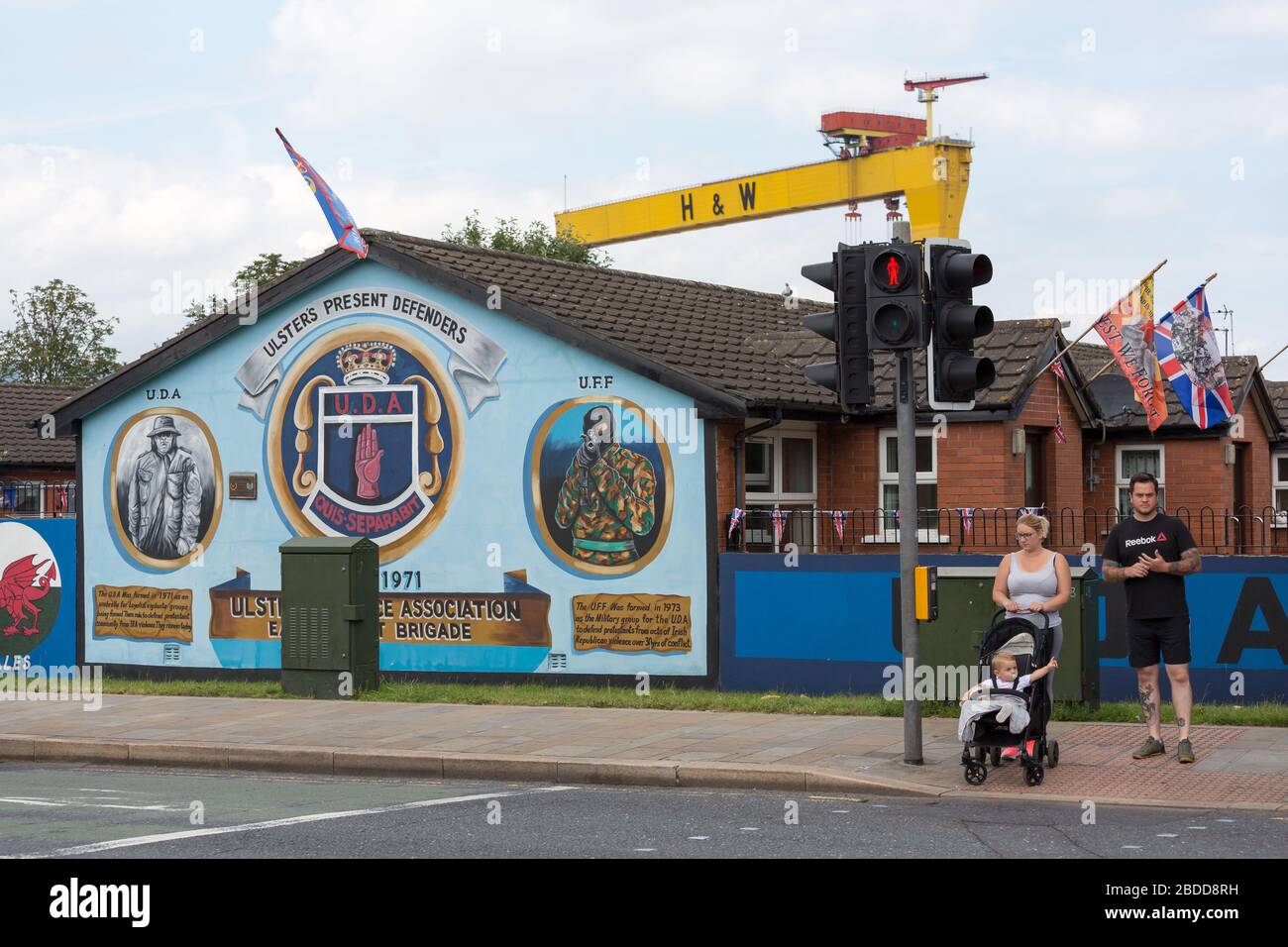 15.07.2019, Belfast, Irlanda del Nord, Gran Bretagna - militante, politico murale, protestante Belfast Est. 00A190715D048CAROEX.JPG [VERSIONE MODELLO: NO, Foto Stock
