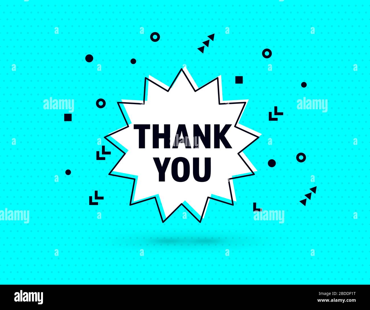 Ringrazio discorso bolla banner pop art stile di memphis Illustrazione Vettoriale