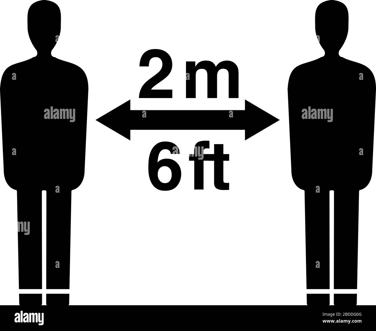 icona di distanza sociale, mantenendo la distanza durante l'illustrazione del vettore pandemico del coronavirus covid-19 Illustrazione Vettoriale
