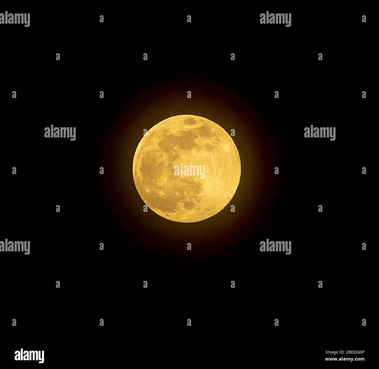 Super moon 2020 in giallo Foto Stock