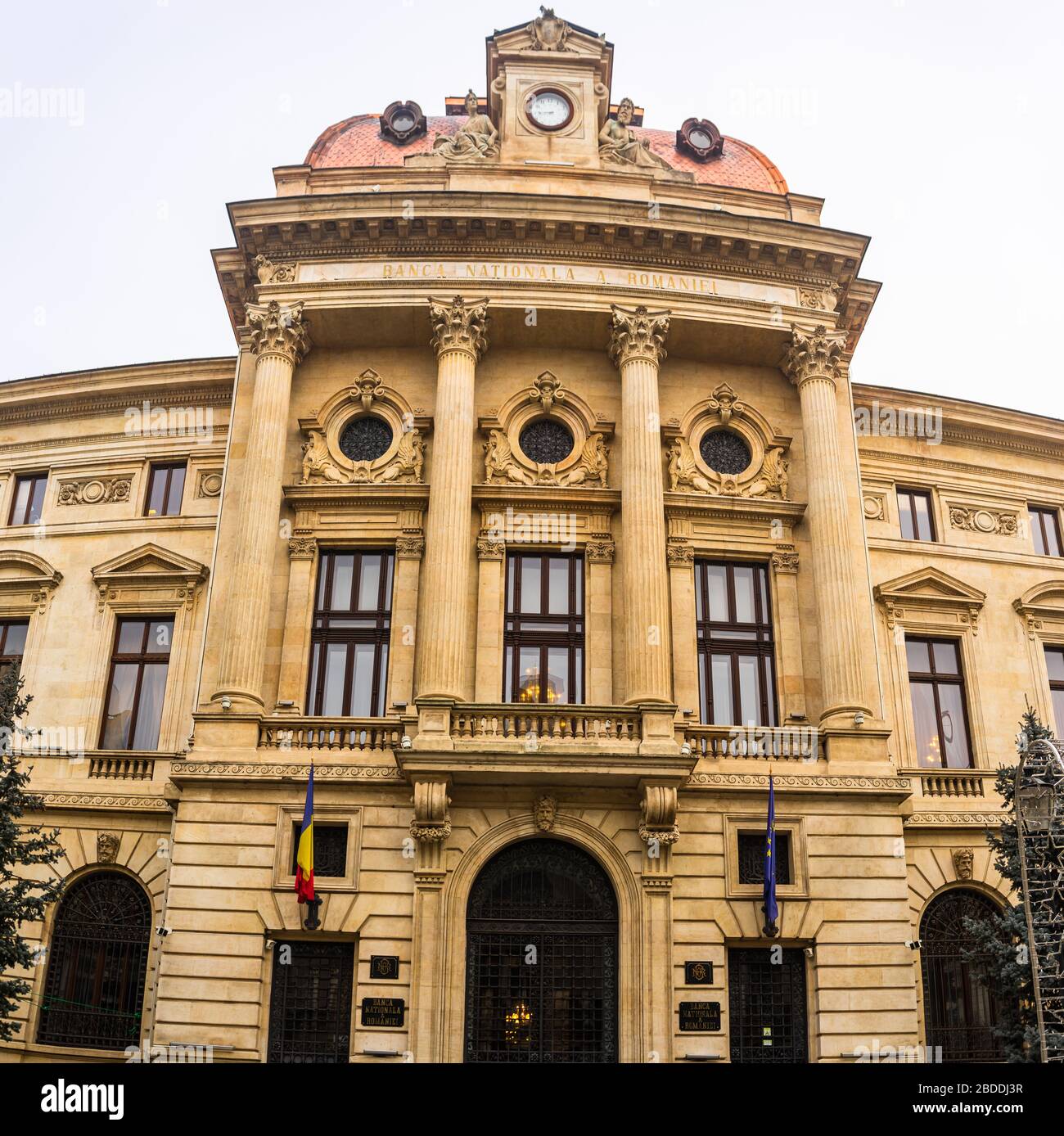 Banca nazionale di Romania (Banca Nationala a Romaniei). BNR è la banca centrale rumena. Sede centrale di BNR a Bucarest, Romania, 2020 Foto Stock