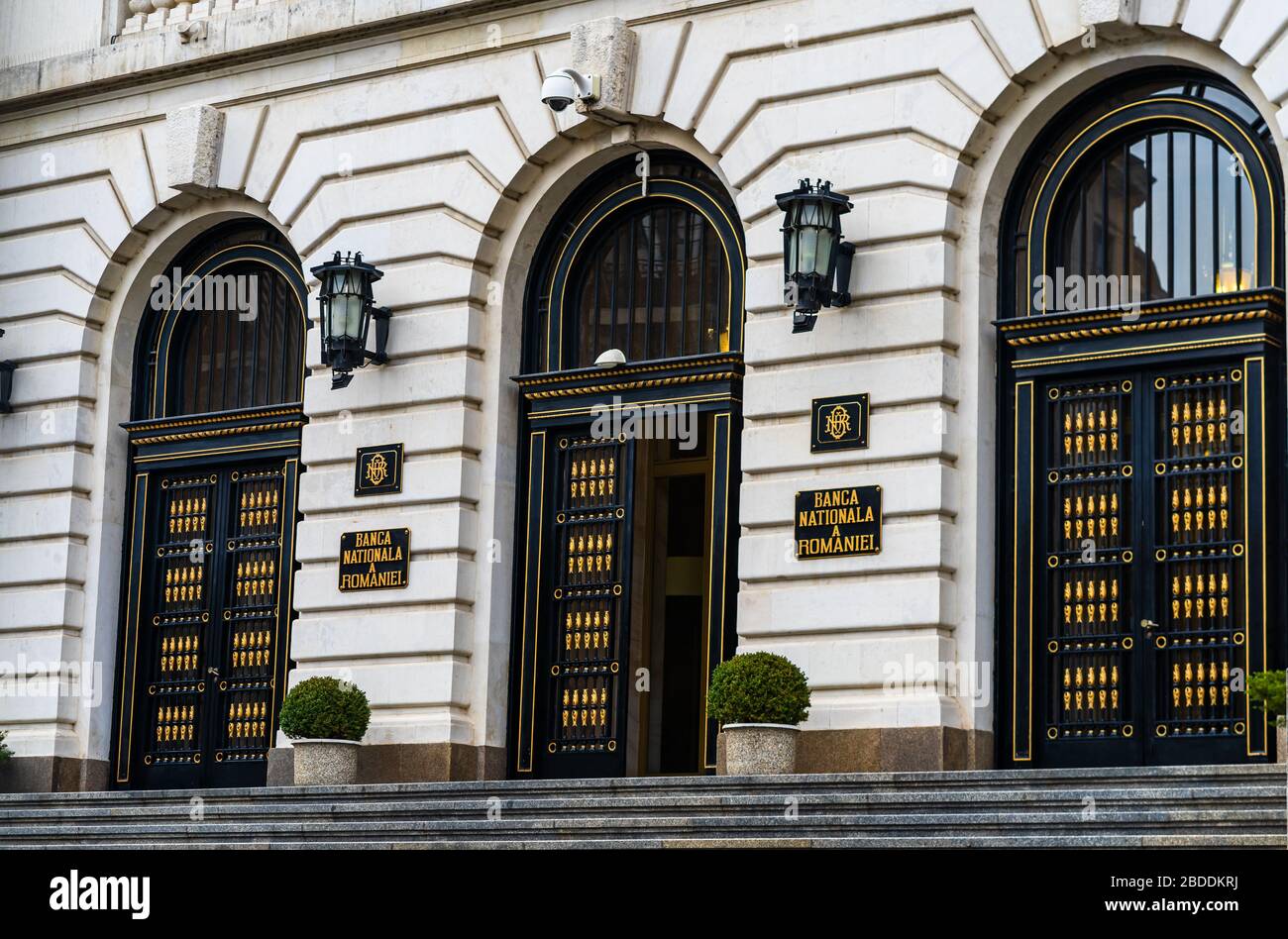 Banca nazionale di Romania (Banca Nationala a Romaniei). BNR è la banca centrale rumena. Sede centrale di BNR a Bucarest, Romania, 2020 Foto Stock