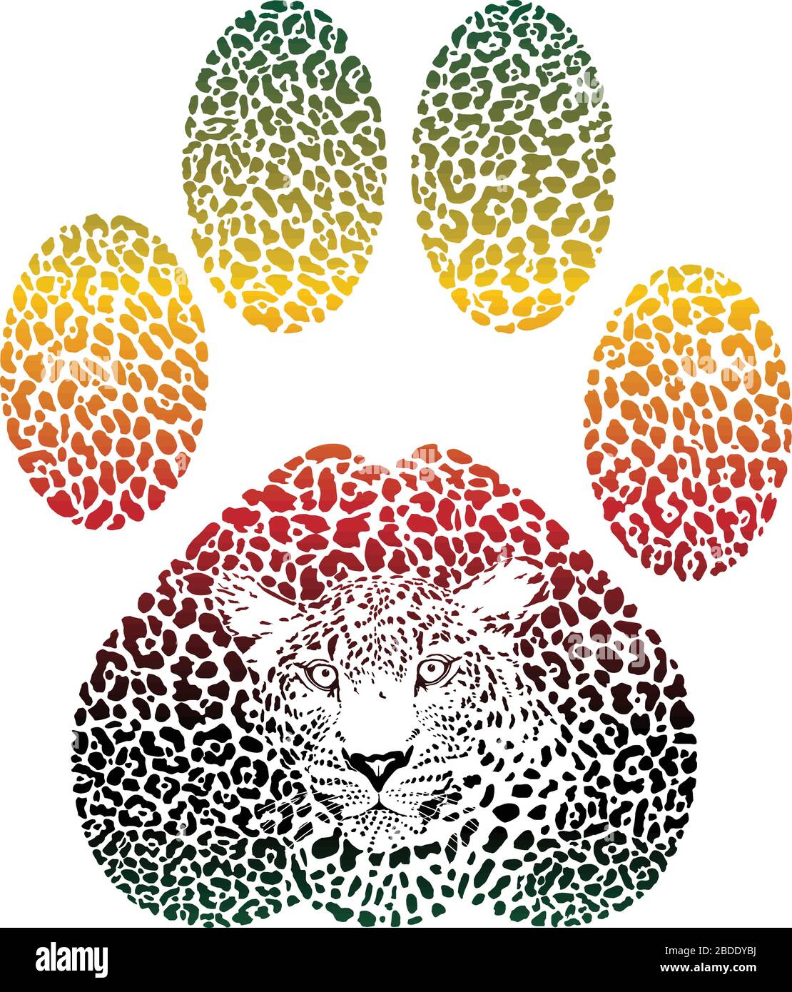 Footprint colore leopardo Illustrazione Vettoriale