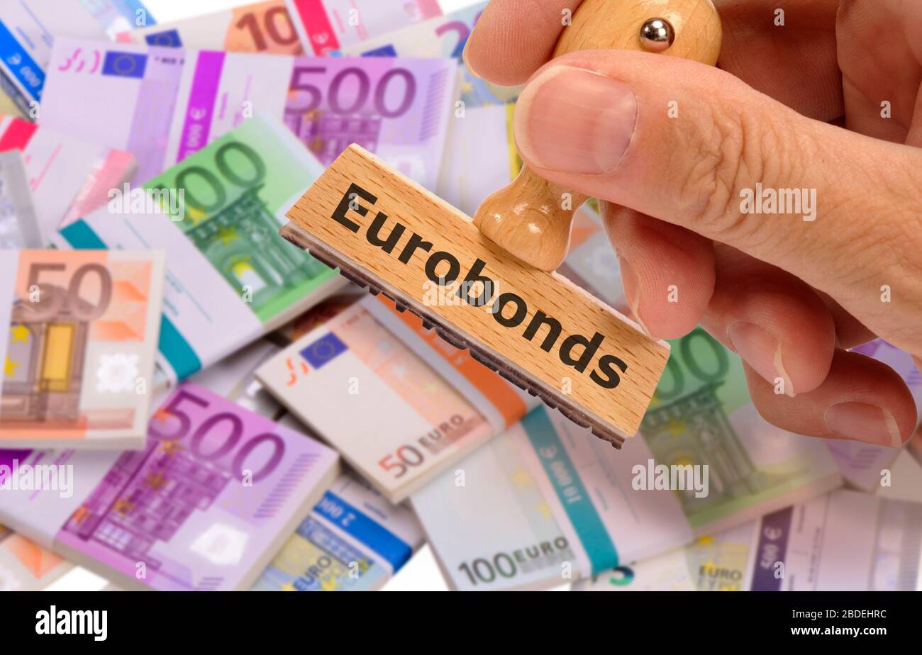 eurobond e corona-bond per finanziare la crisi corona Foto Stock