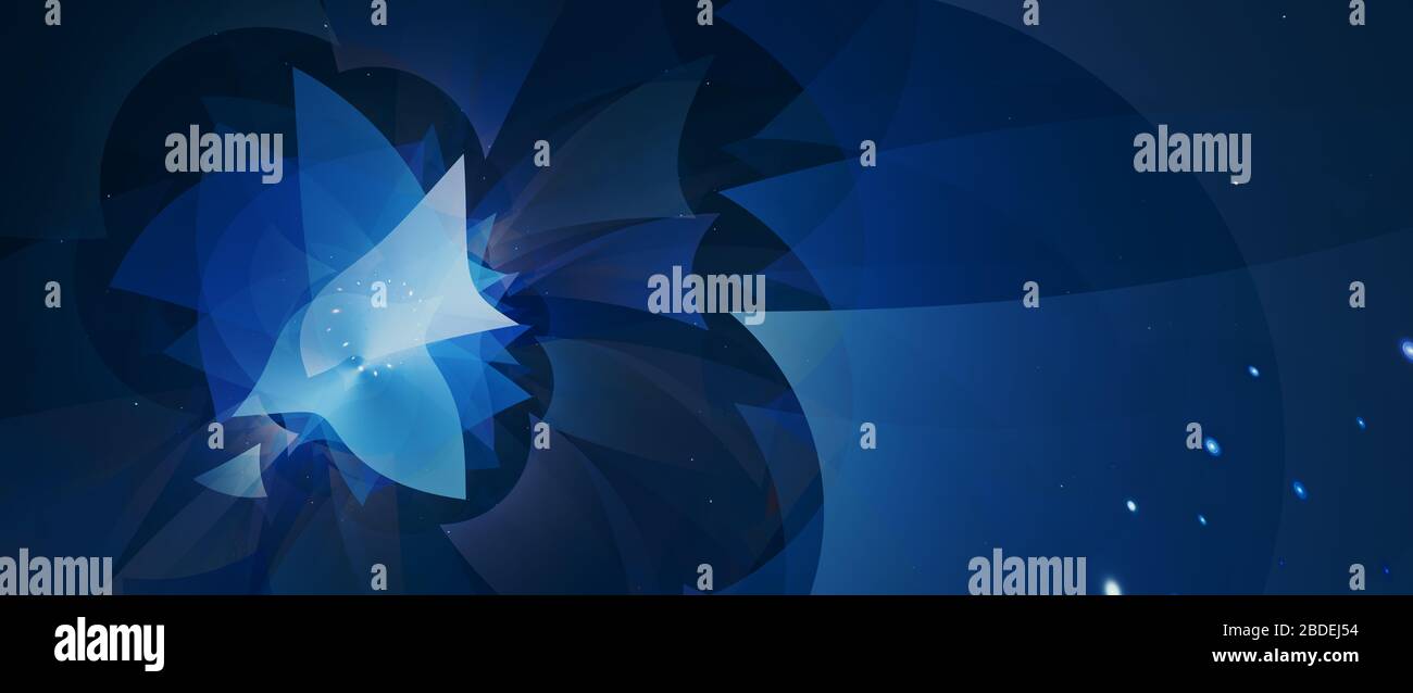 Farfalla con spazio luminoso blu, sfondo astratto generato dal computer, rendering 3D Foto Stock