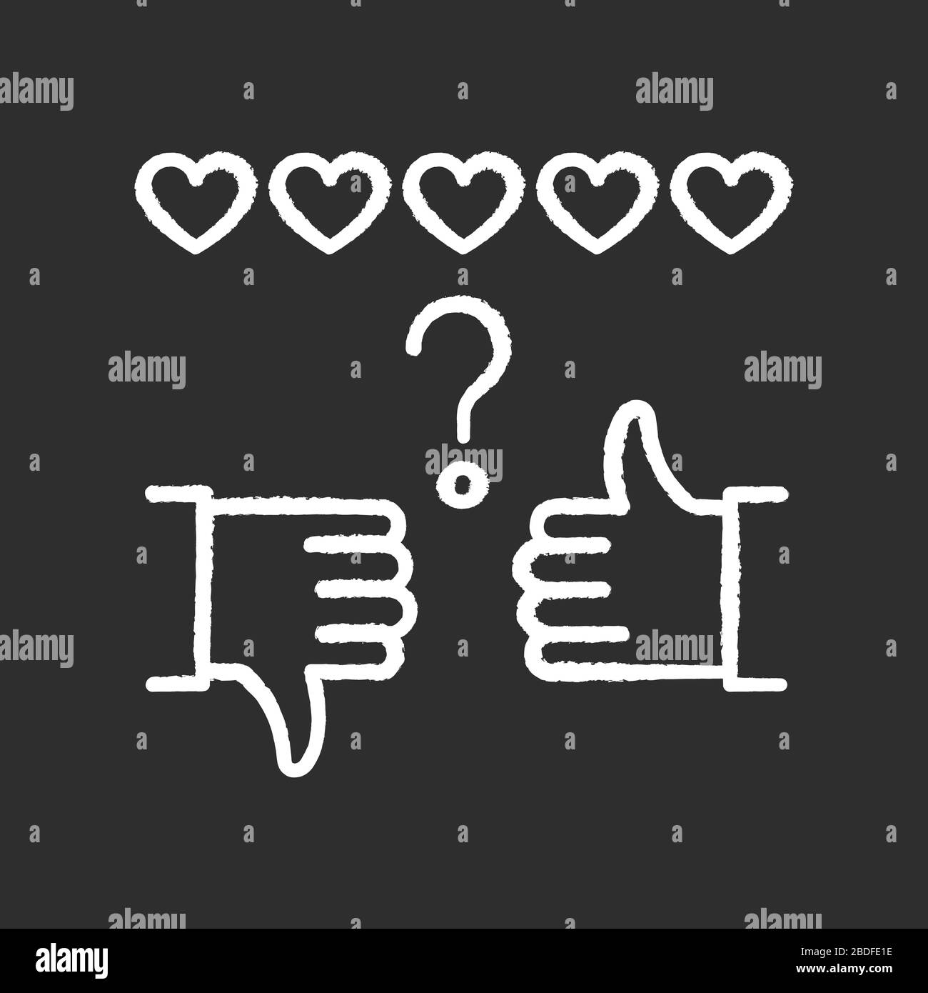 Rivedi l'icona del calco bianco su sfondo nero. Pollici su e giù. Segno di mano di come e di non gradimento. Livello di soddisfazione. Feedback per i social media Illustrazione Vettoriale