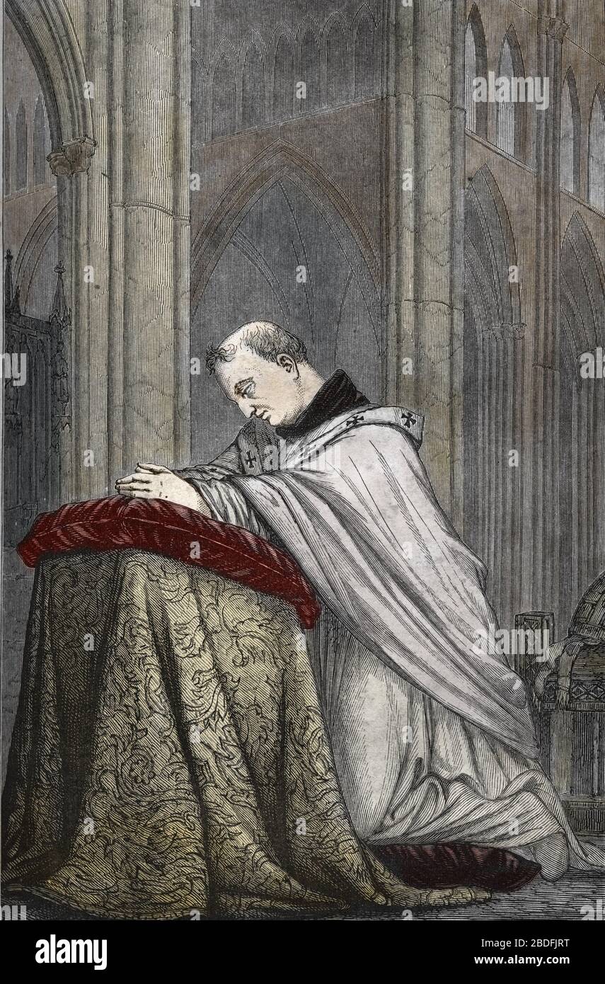 "Representation de saint Albert le Grand (1200-1280) dans la cathedrale saint Pierre de Ratisbonne, Allemagne, 1260-1263" (Ritratto di Albertus Magnus Foto Stock