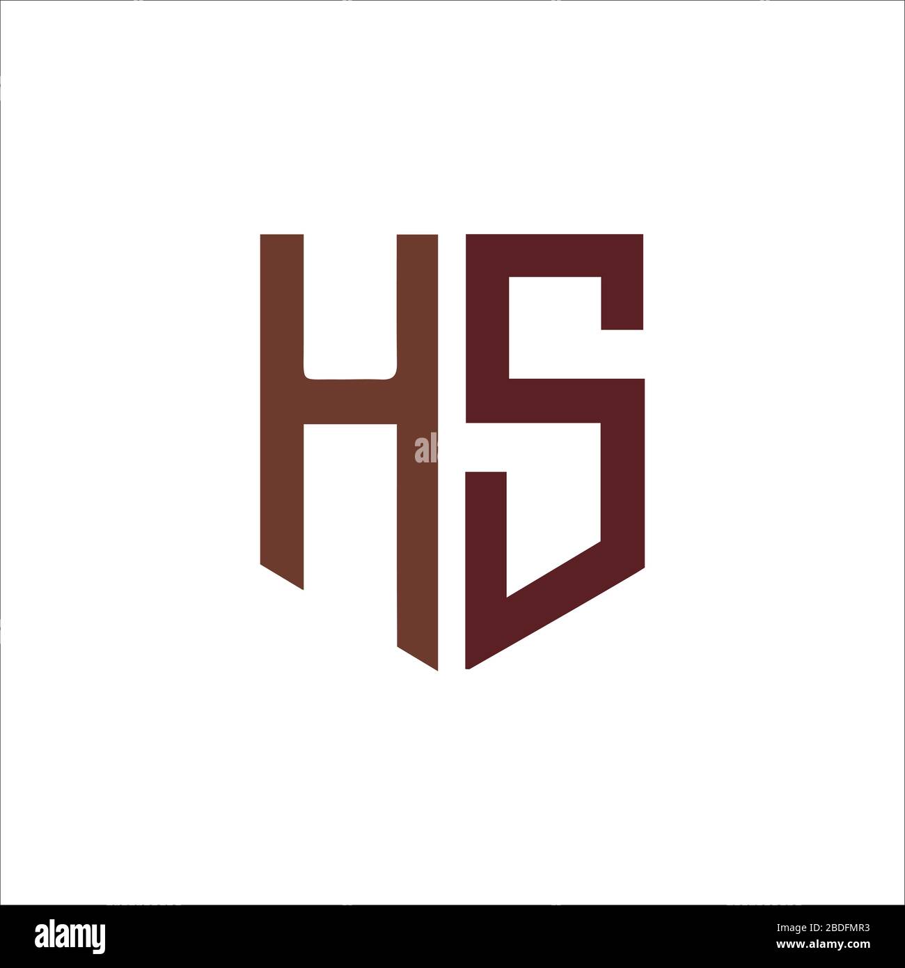 Modello di disegno vettoriale con logo lettera iniziale hs o logo sh Illustrazione Vettoriale