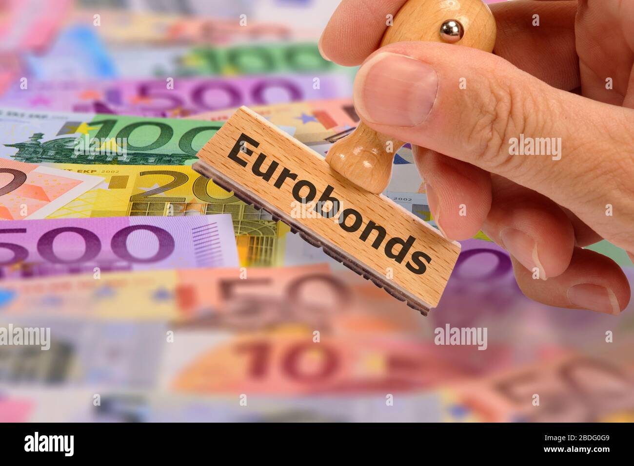 Eurobond oder Corona-bonds zur Finanzierung der Corona-Krise Foto Stock