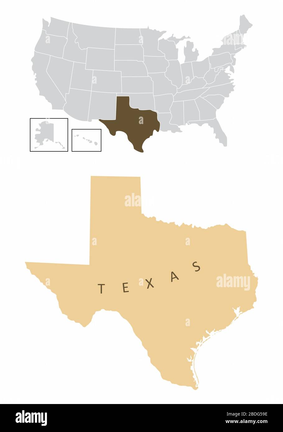 Mappa dello stato del Texas Illustrazione Vettoriale