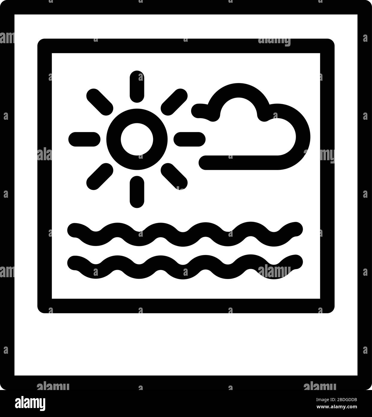 Icona foto crociera, stile contorno Illustrazione Vettoriale