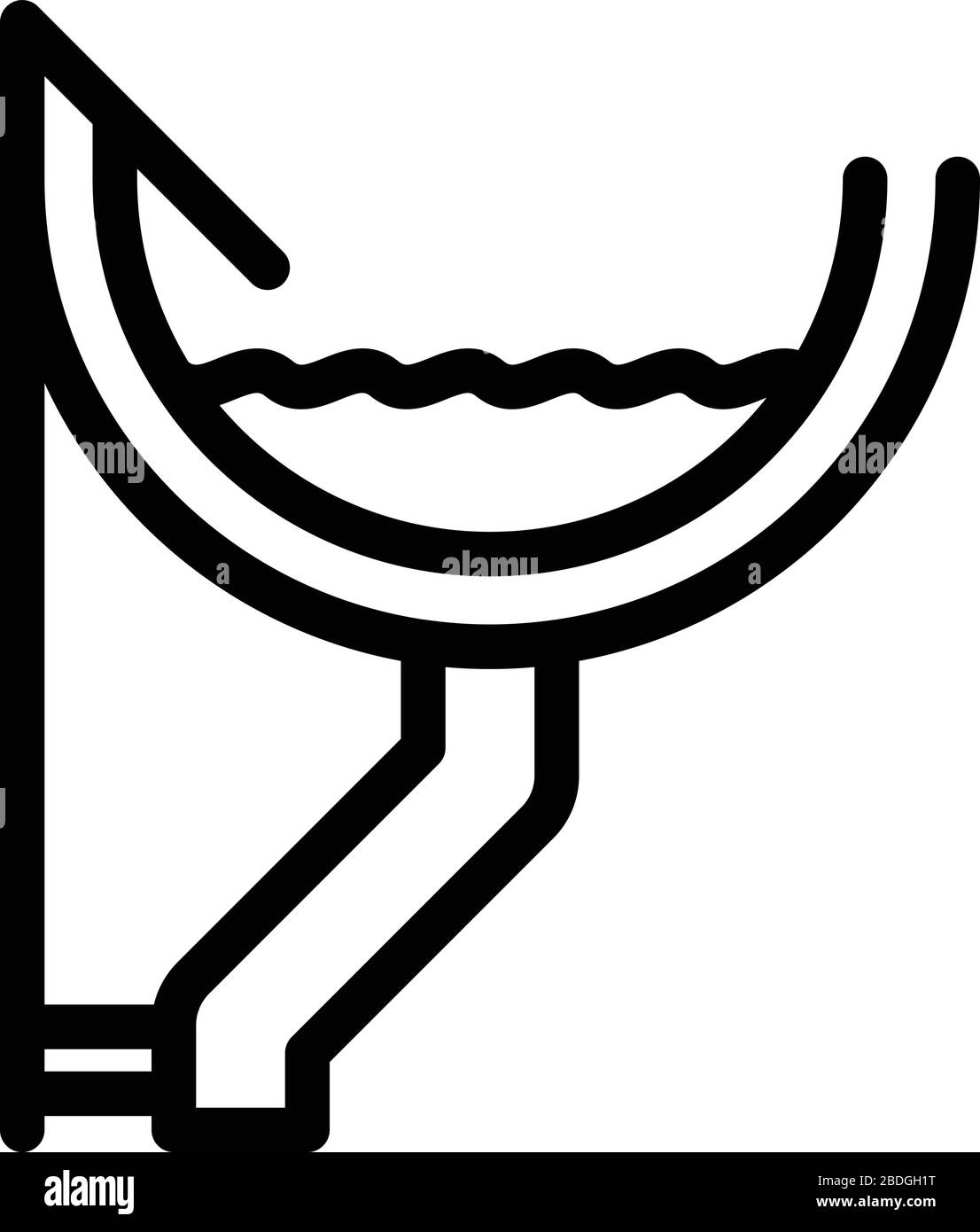 Icona del gocciolatoio del tubo di lancio, stile del contorno Illustrazione Vettoriale