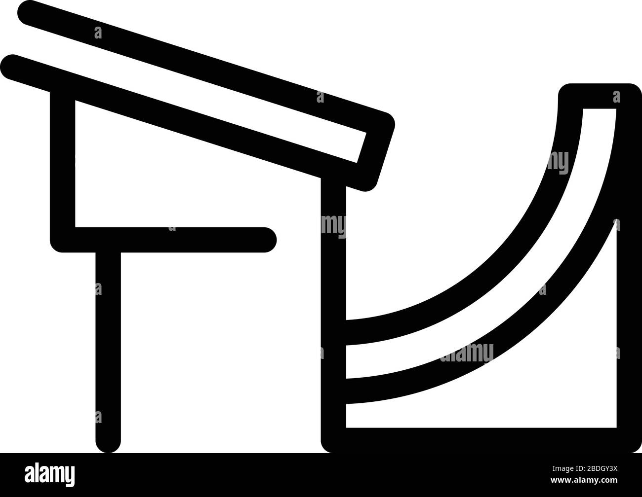 Costruendo l'icona della grondaia, stile del contorno Illustrazione Vettoriale