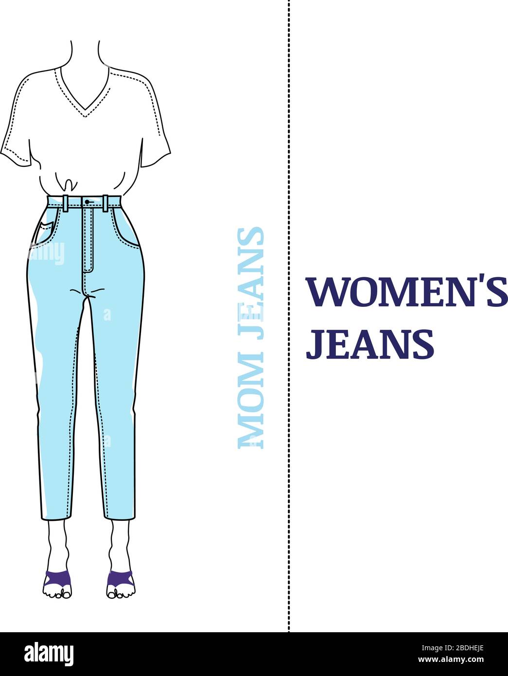 Lo stile dei jeans della mamma Illustrazione Vettoriale
