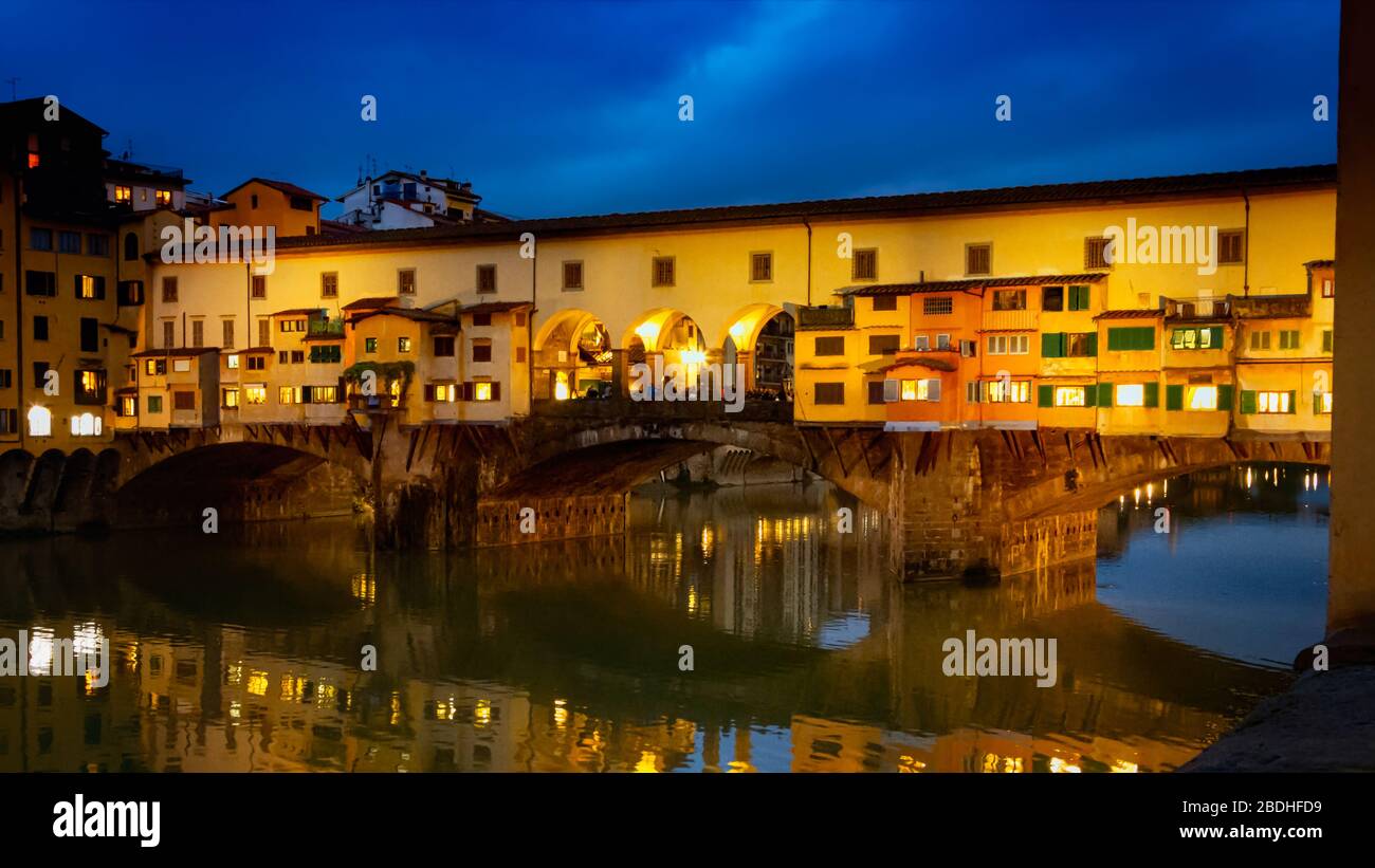 Ponte Vecchio, Firenze, Toscana, Italia Foto Stock