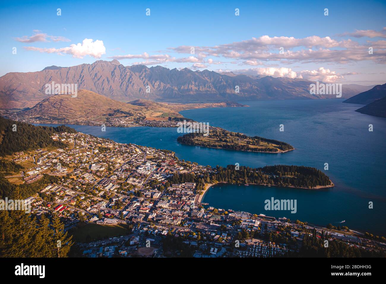 Queenstown Skyline Viewpoint al tramonto Foto Stock