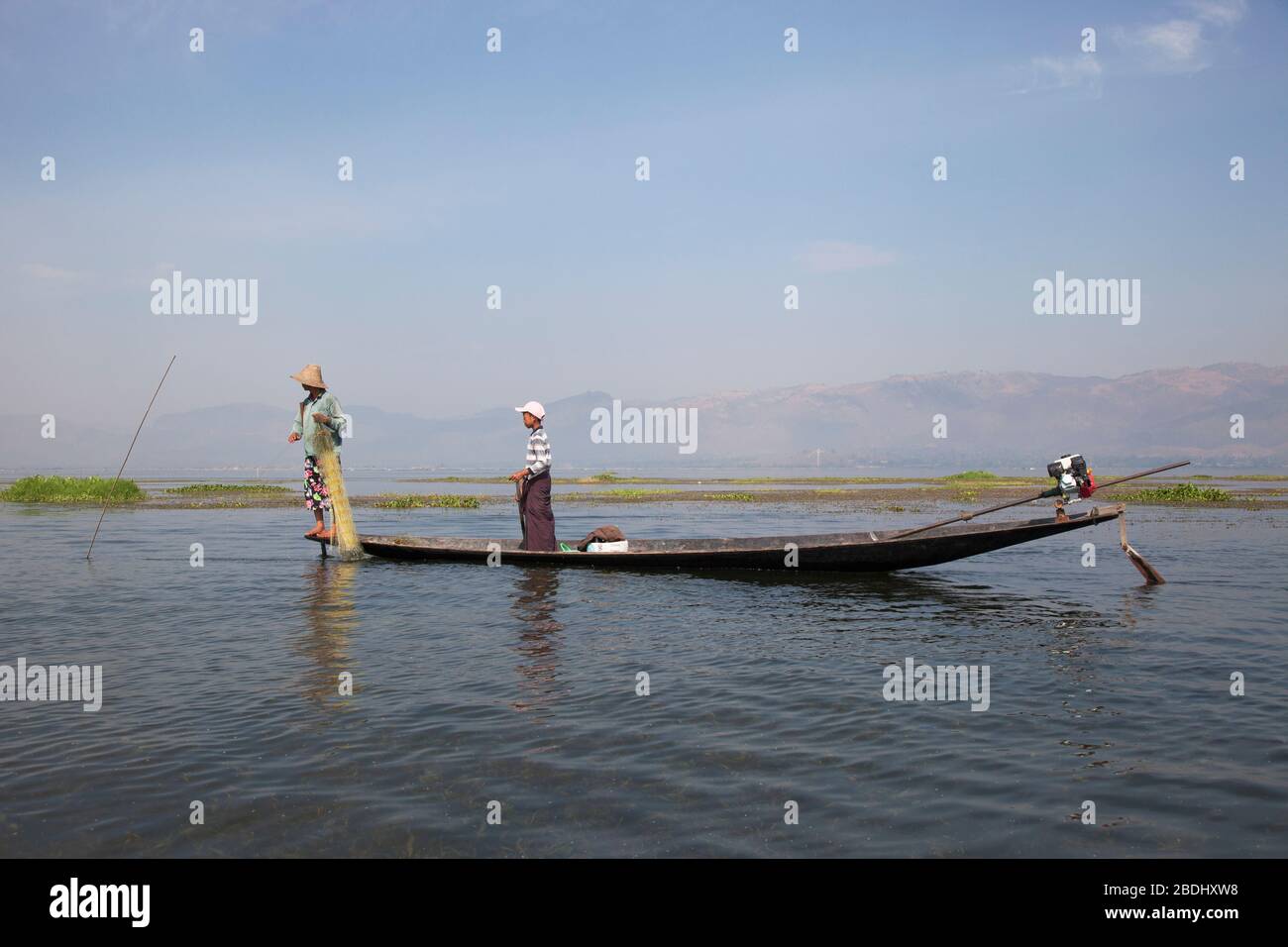 Fisherman, lago Inle, stato di Shan, Myanmar, Asia Foto Stock