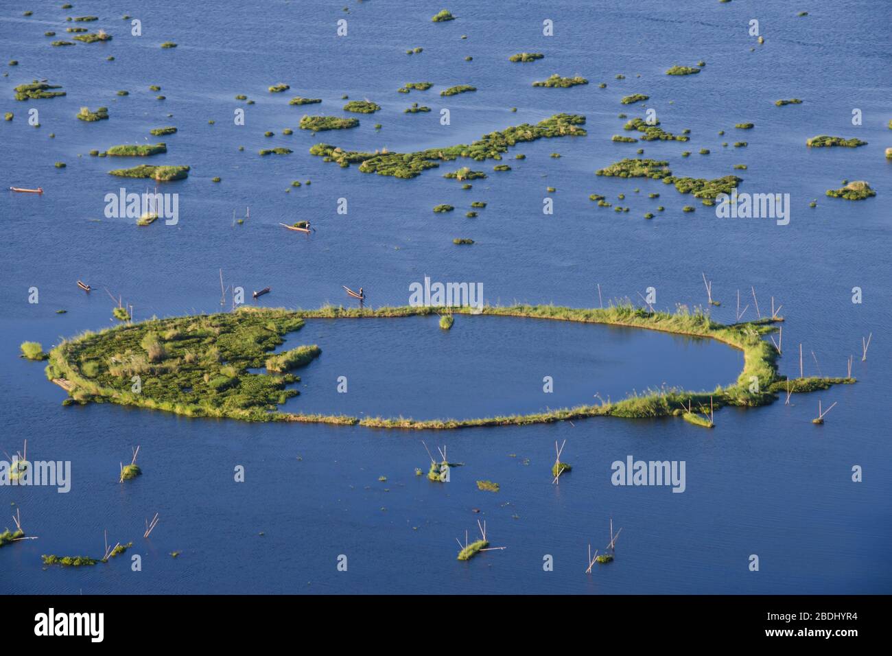 vista aerea del lago di loktak manipur india Foto Stock