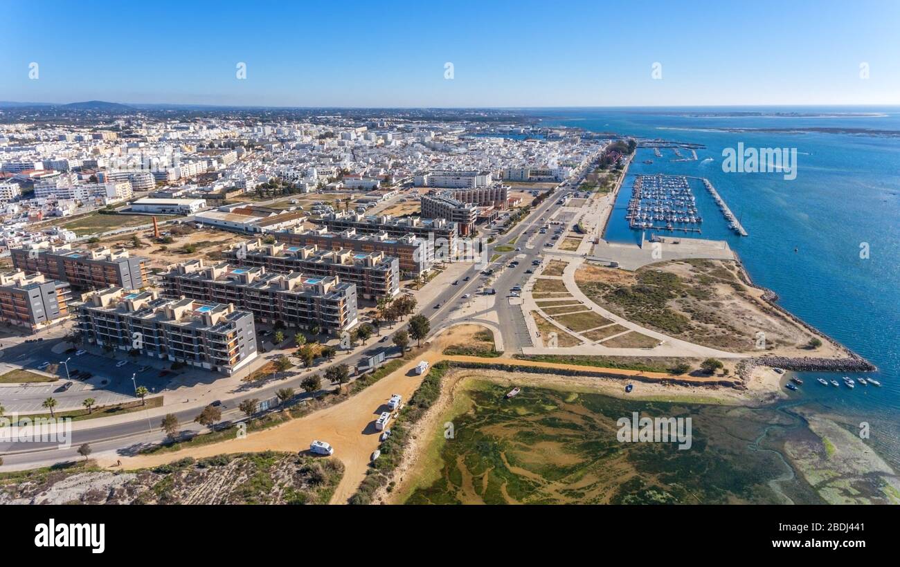 Veduta aerea di Olhao, Algarve, Portogallo. Foto Stock