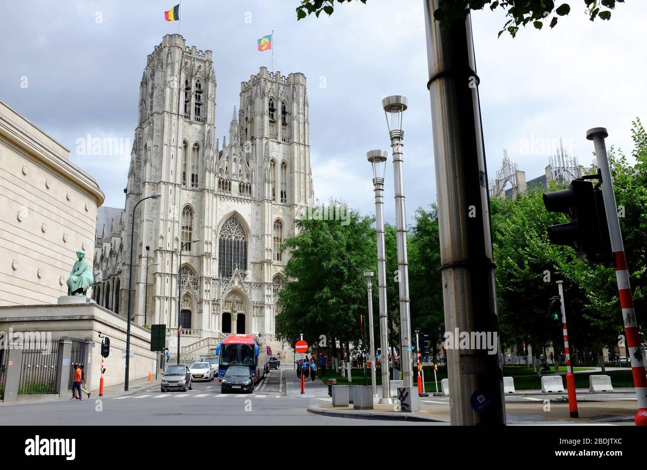 Cattedrale di San Michele e San Gudula nel centro della città di Bruxelles.Belgio Foto Stock