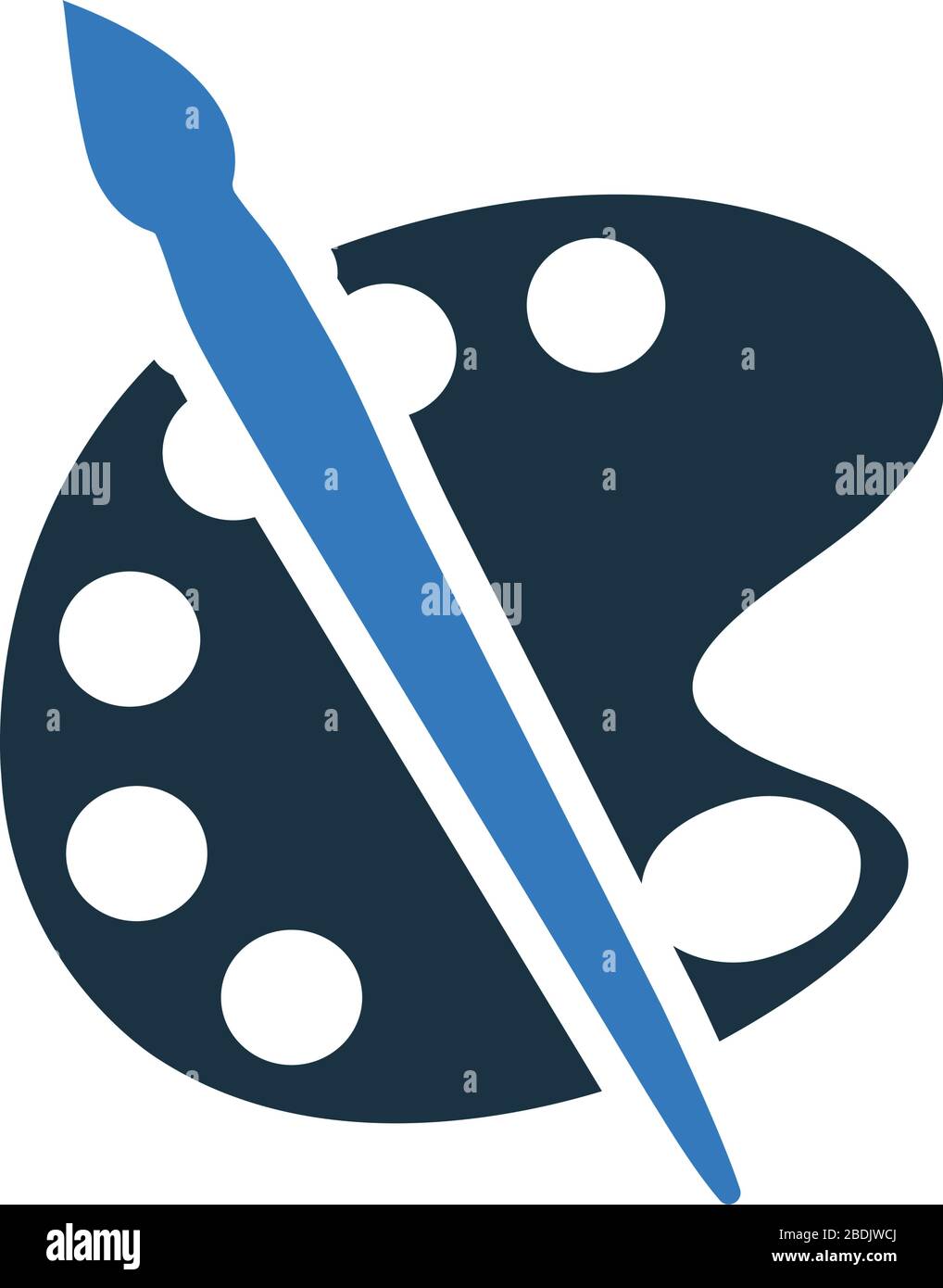 Paintbrush ben organizzato e completamente modificabile, icona tavolozza colori, arte, grafica grafica grafica vettoriale icona per qualsiasi uso come media di stampa, web, stock images, com Illustrazione Vettoriale