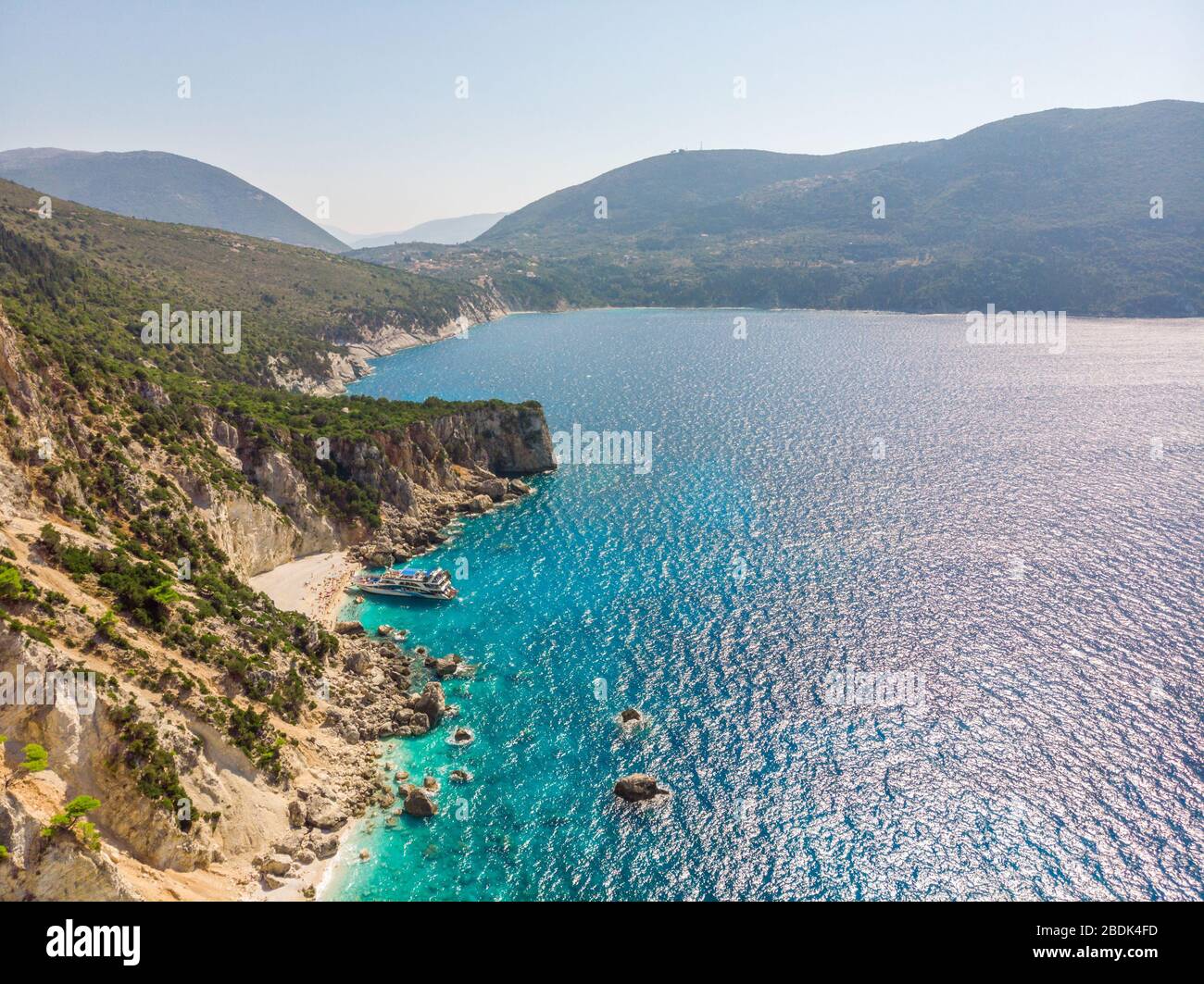 Agiofili spiaggia sul Mar Ionio, Lefkada Island, Grecia. Foto Stock