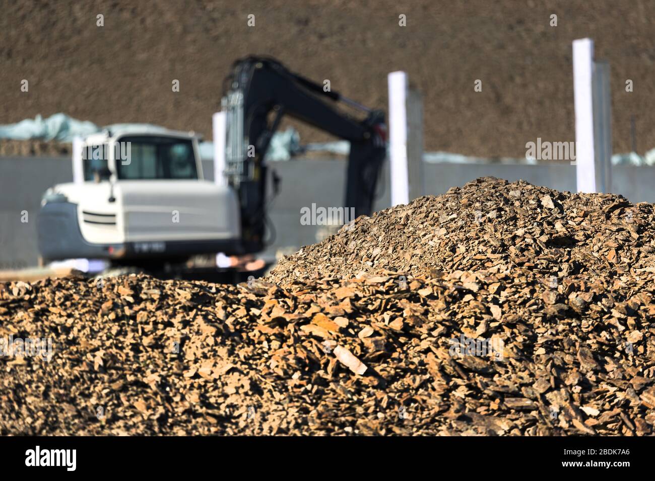 cantiere con fondo in pietra ghiaia Foto Stock