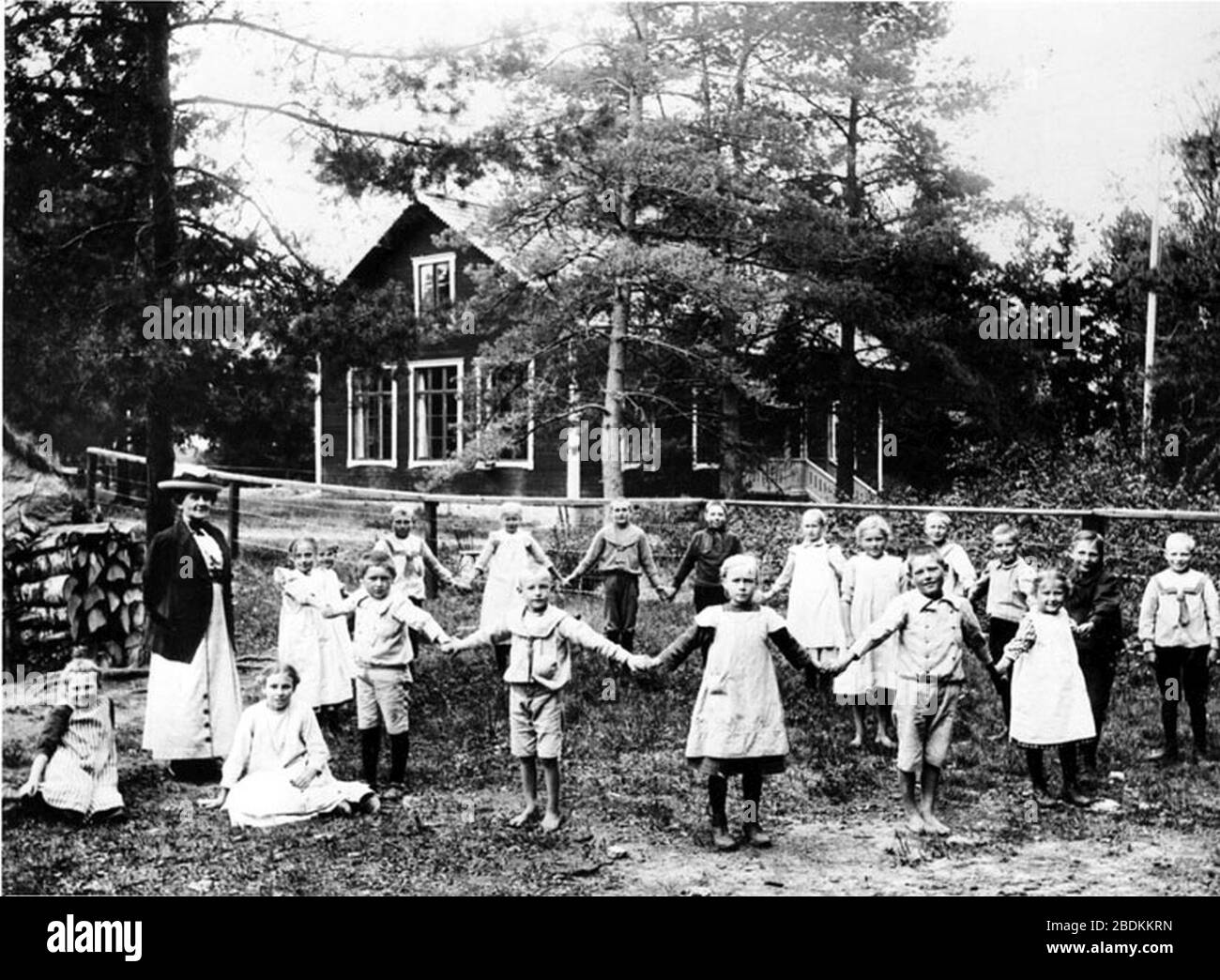 Görvälns skola Järfälla 1915. Foto Stock