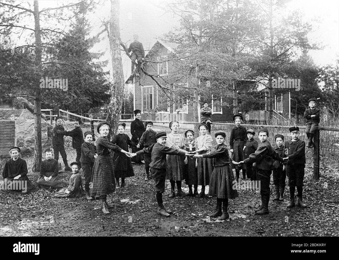 Görvälns skola Järfälla klasskort från början AV 1900-talet. Foto Stock
