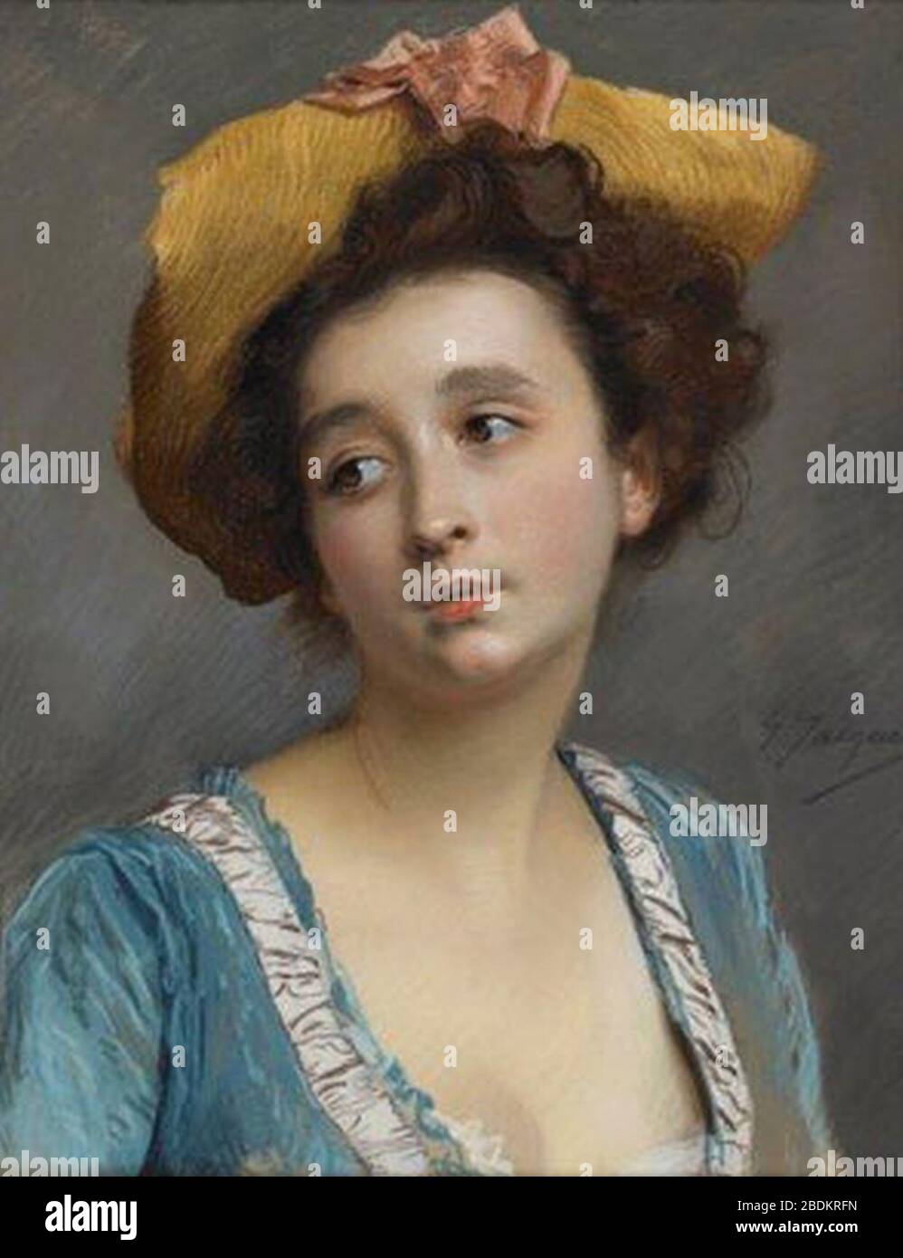 Gustave Jean Jacquet (1846-1909) la Belle en Bleu. Foto Stock