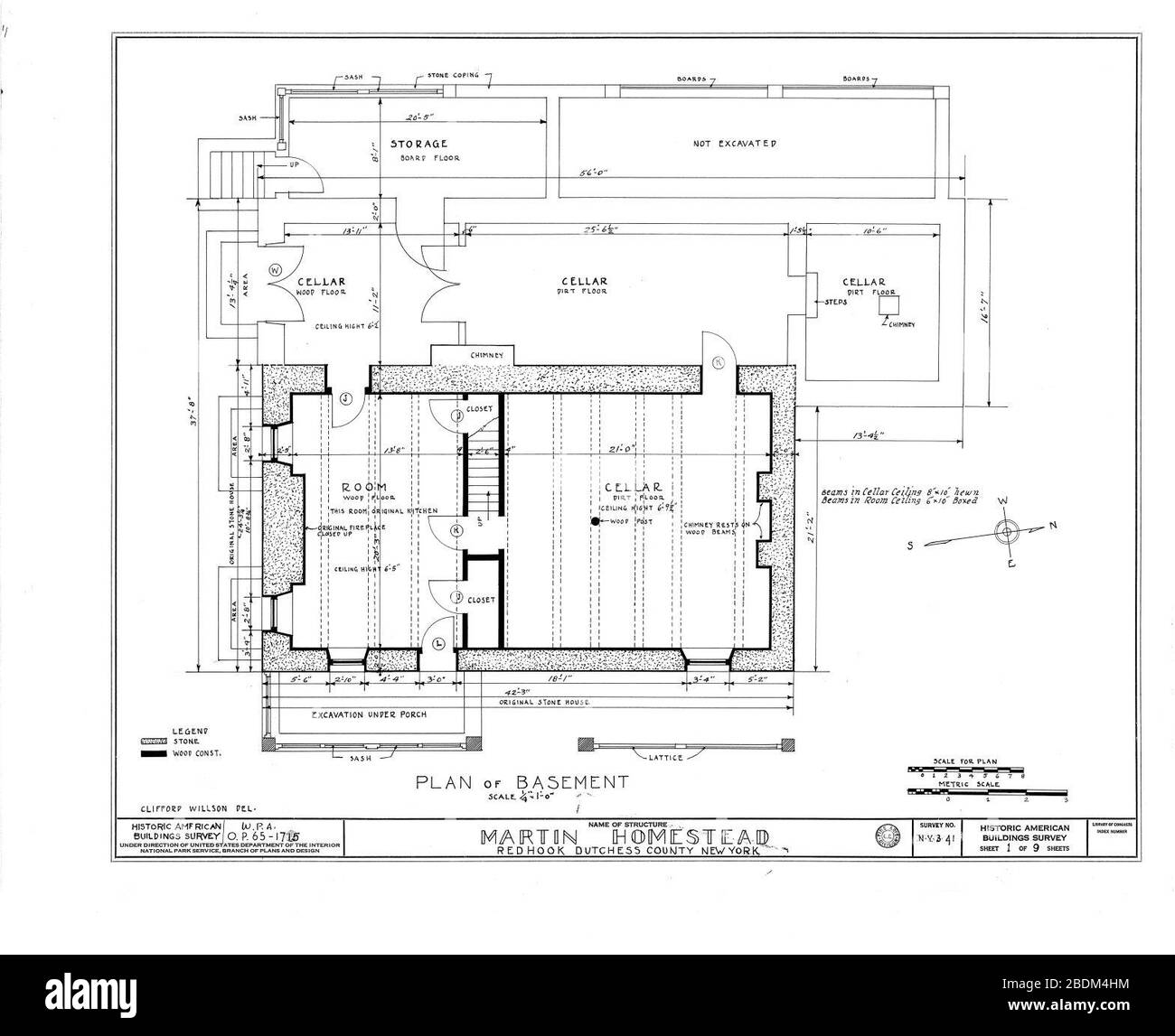 HABS NY, 14-RED, 1- (foglio 1 di 9) - Martin Homestead, U.S. Route 9, Red Hook, Dutchess County, NY - Foto Stock