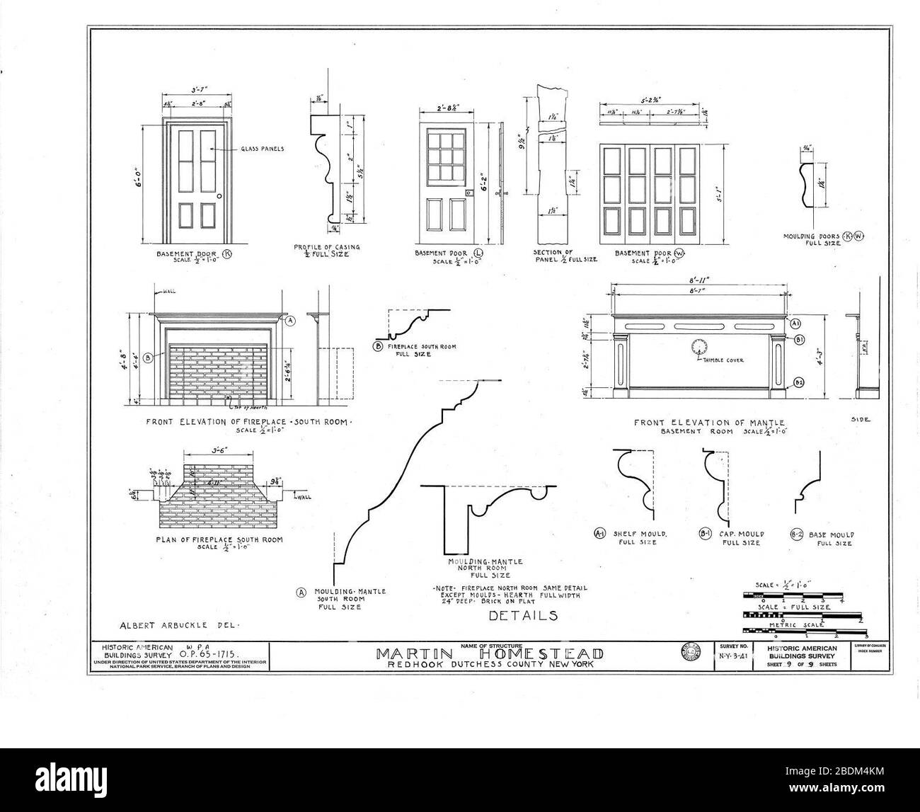 HABS NY, 14-RED, 1- (foglio 9 di 9) - Martin Homestead, U.S. Route 9, Red Hook, Dutchess County, NY - Foto Stock