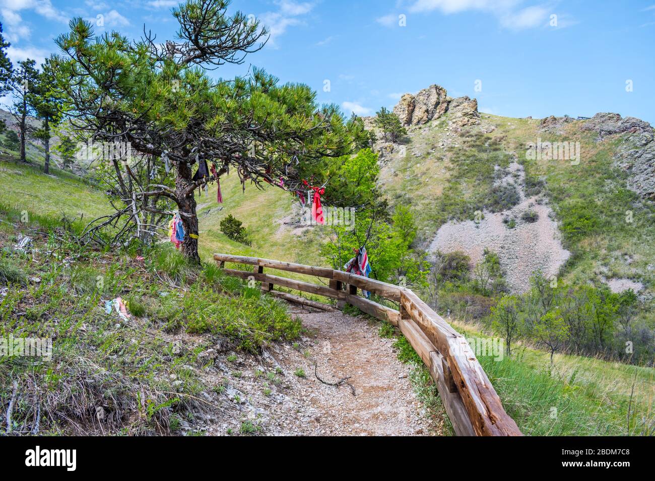 Una splendida vista sul paesaggio roccioso del Bear Butte state Park, South Dakota Foto Stock