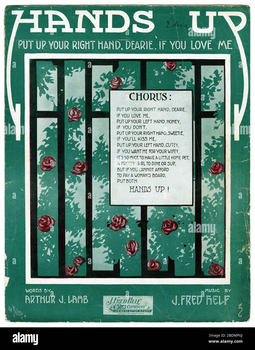 Le mani in su mettono la vostra mano destra, dearie, se mi amate. Foto Stock