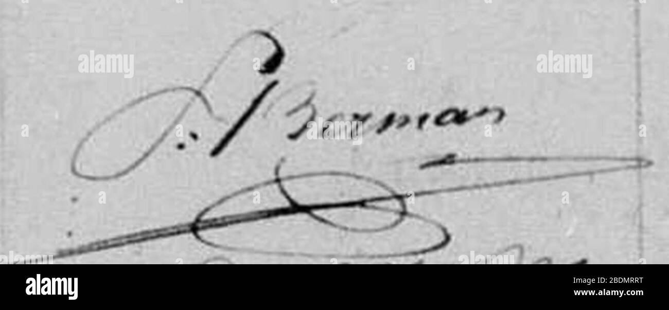 Handtekening Simon Berman 1889. Foto Stock