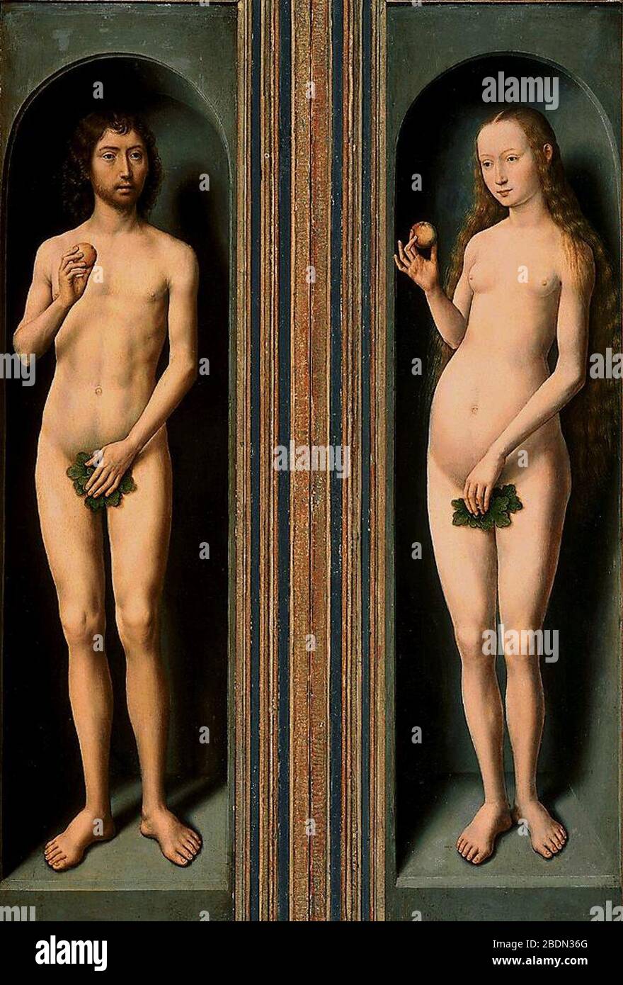 Hans Memling - Adamo ed Eva Foto Stock