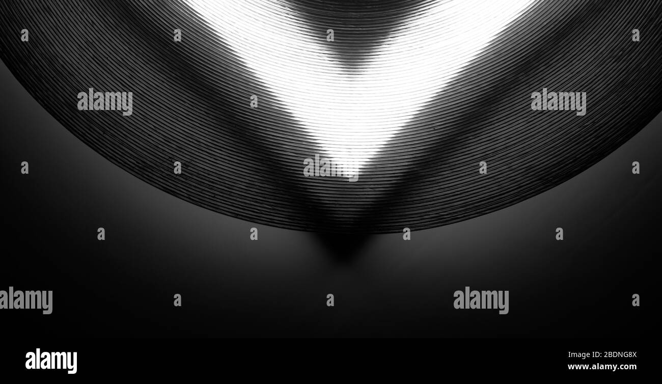 led triangolare luminoso, cerchio chiaro e scuro, angolo basso Foto Stock