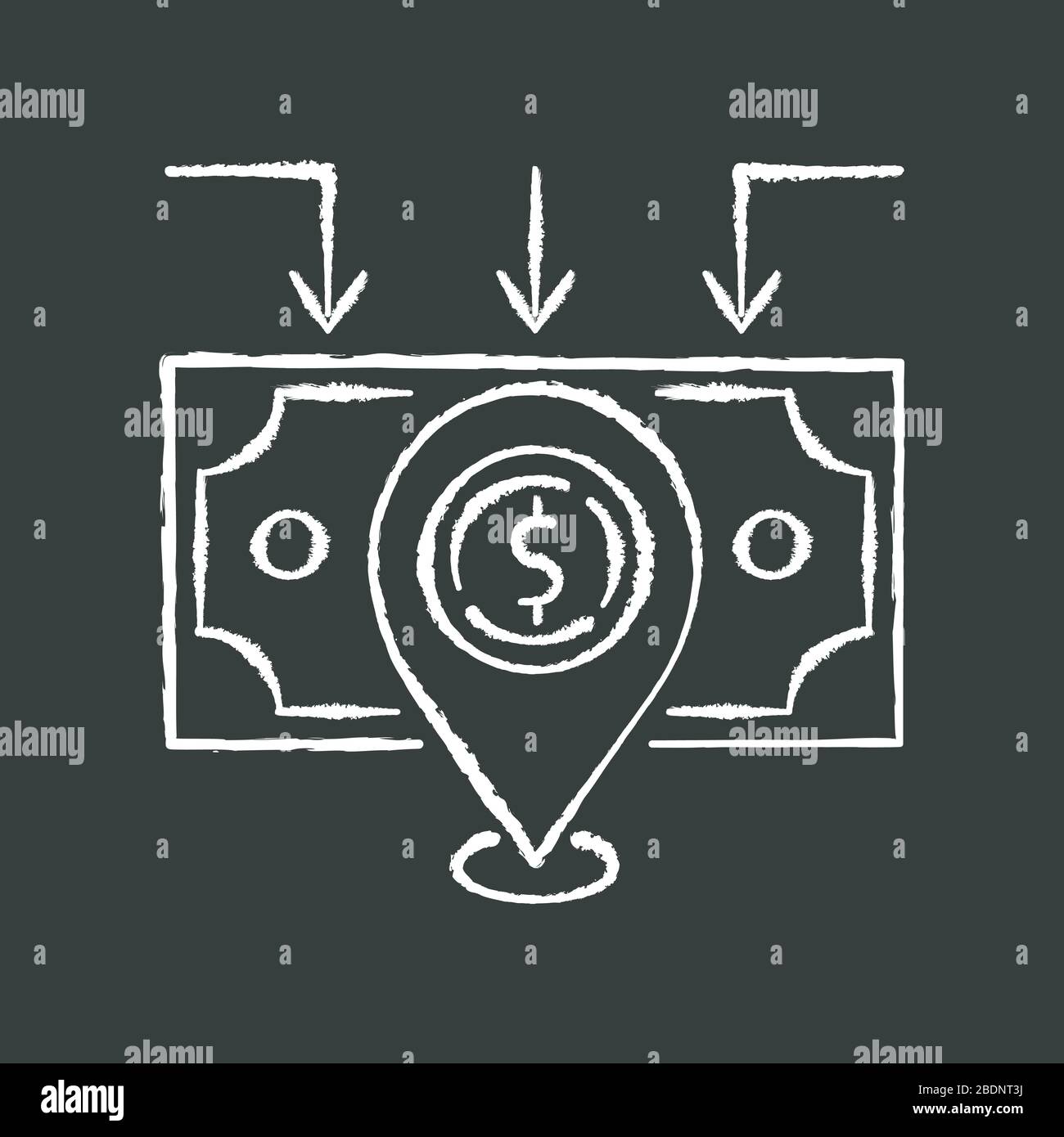Commercio nazionale gesso bianco icona su sfondo nero. Commercio all'ingrosso e al dettaglio. Mercato nazionale, produzione e vendita di beni locali, nazionale Illustrazione Vettoriale