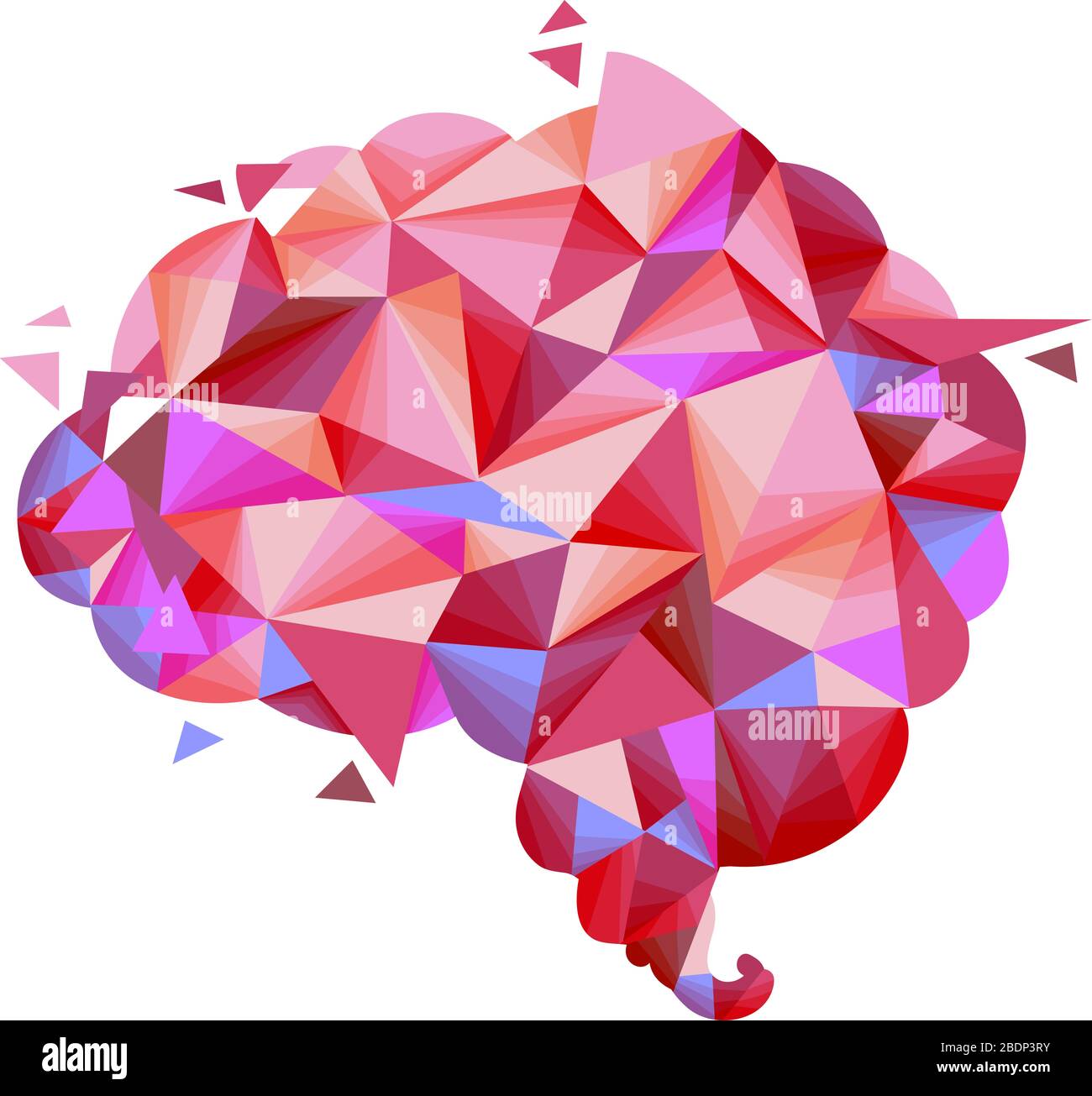 Illustrazione di un cervello in Geometric Design Foto Stock
