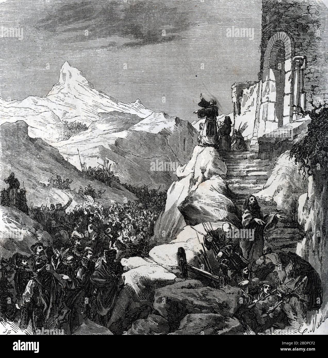 Guerre d'Independance espagnole 'Moines espagnols predicant l'insurrezione contre l'armee francaise de Napoleon Ier en 1808' (guerra peninsulare (1807-1814 Foto Stock