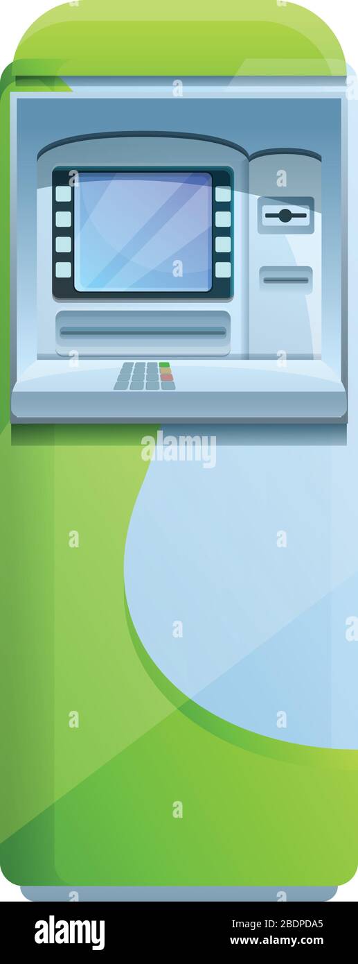 Icona della macchina atm dell'università. Fumetto di ateneo atm macchina vettore icona per web design isolato su sfondo bianco Illustrazione Vettoriale