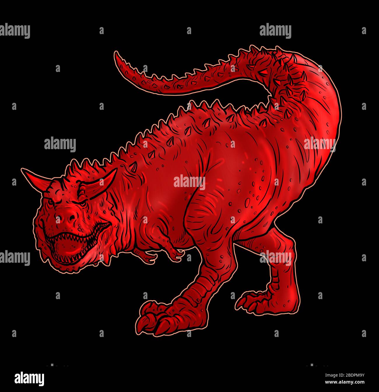Dinosauro carnivoro - Carnotauro. Disegno isolato Dino. Foto Stock