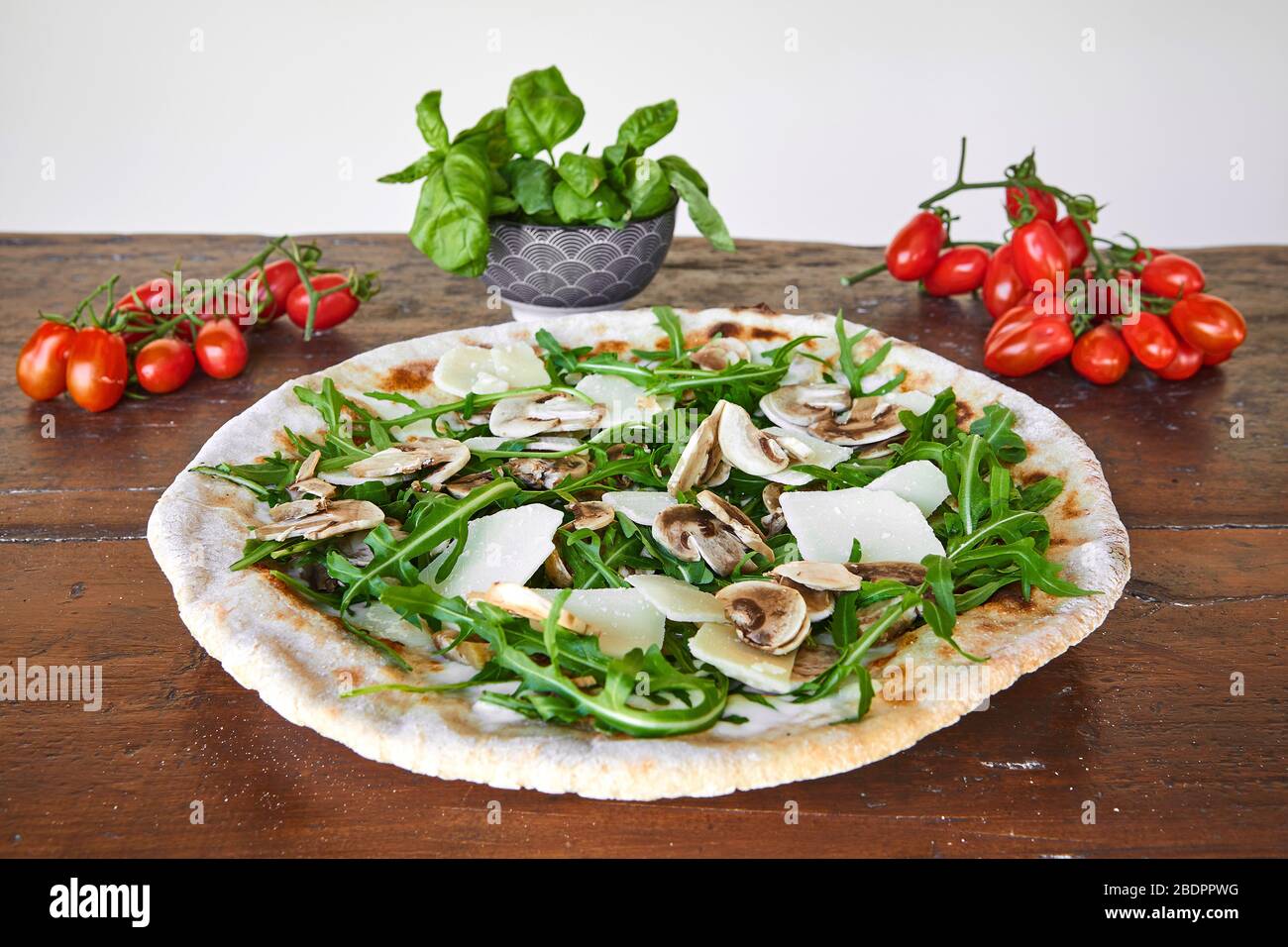 pizza cibo italiano gourmet pomodoro margherita Foto Stock