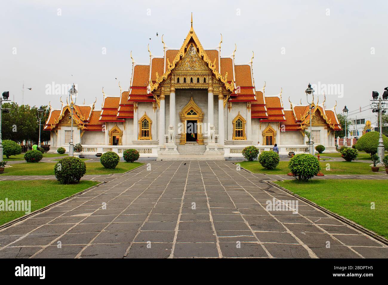 Wat Benjamabophit, tempio a Bangkok, Thailandia, padiglione del tempio, sala del tempio, casa monaca - tempio di marmo Foto Stock