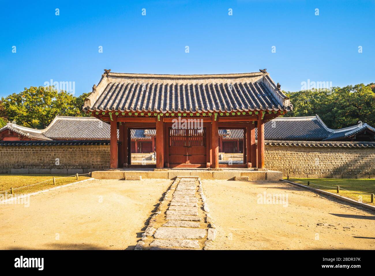 Jongmyo, un santuario confuciano a Seul, Corea del Sud Foto Stock