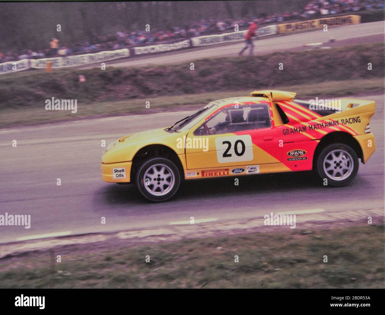 Ford RS200, Gruppo B Rally Car, al circuito Lydden Hill Rallycross (circa 1987), Denton con Wootten, Kent, Regno Unito Foto Stock